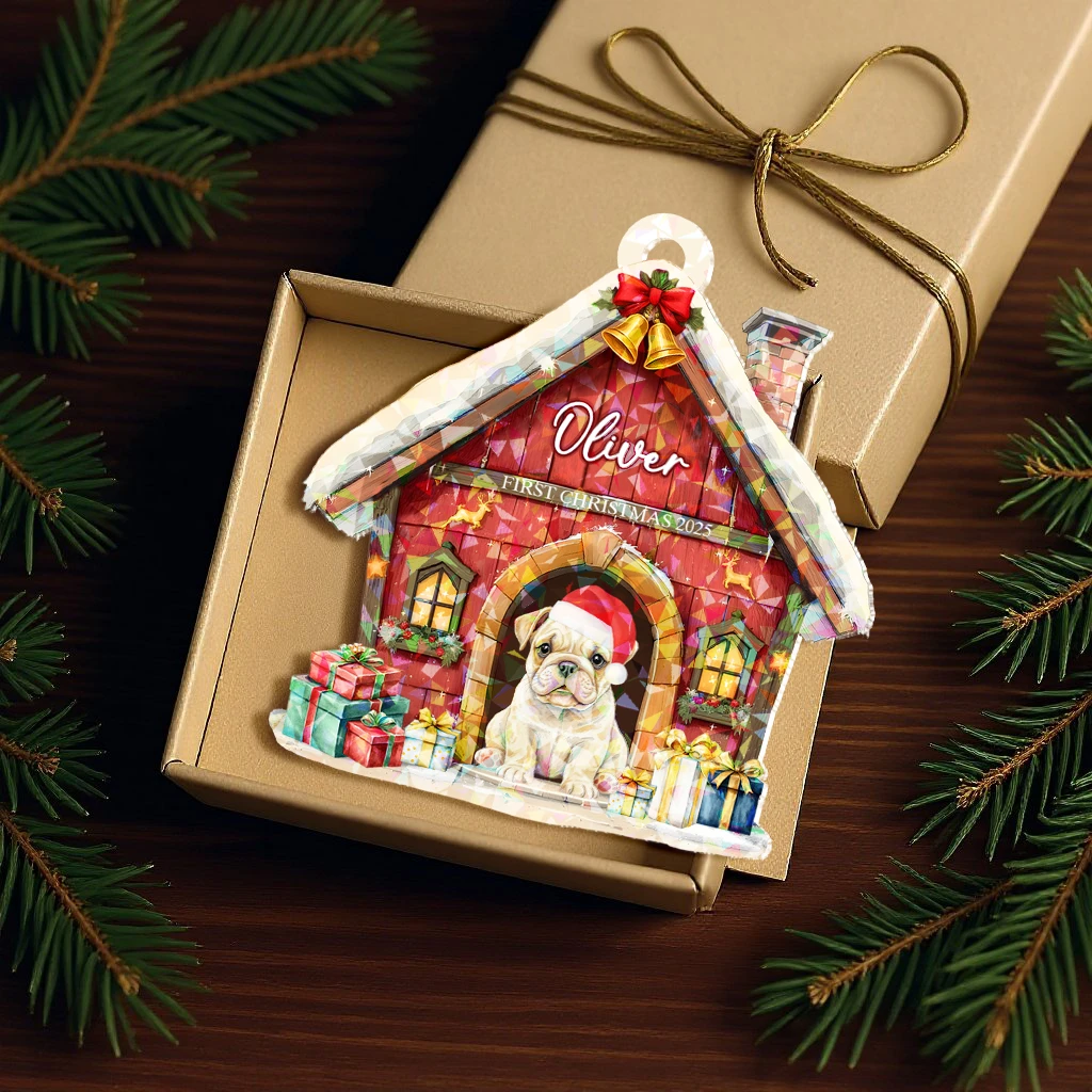 First Christmas Dog Wooden Acrylic Ornament