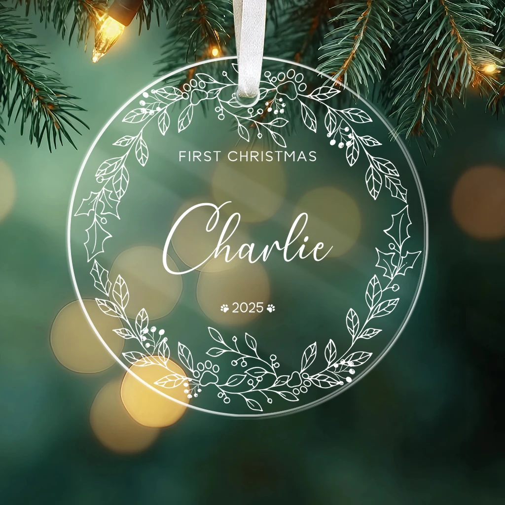 First Christmas Dog Minimalist Acrylic Ornament