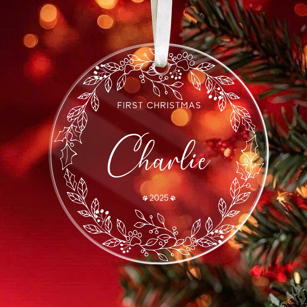 First Christmas Dog Minimalist Acrylic Ornament