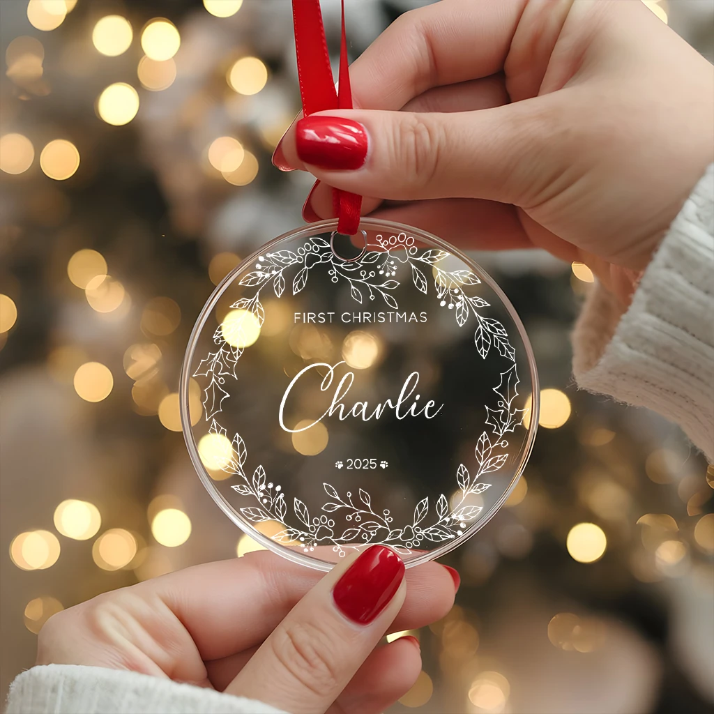 First Christmas Dog Minimalist Acrylic Ornament