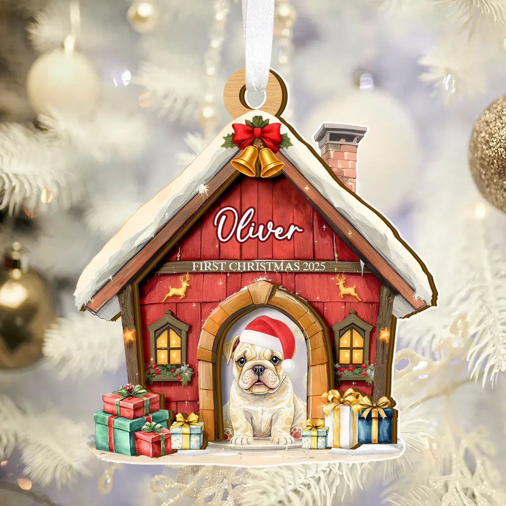 First Christmas Dog Wooden Acrylic Ornament