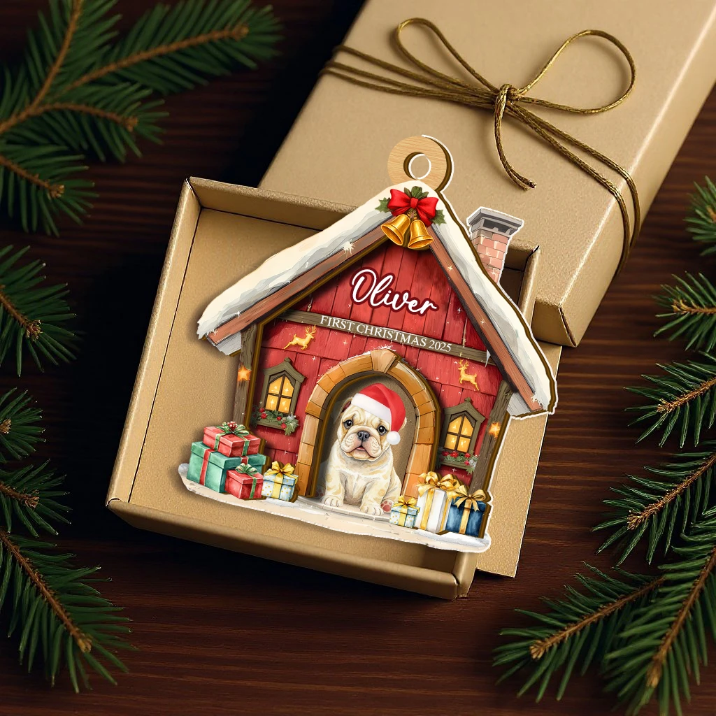 First Christmas Dog Wooden Acrylic Ornament