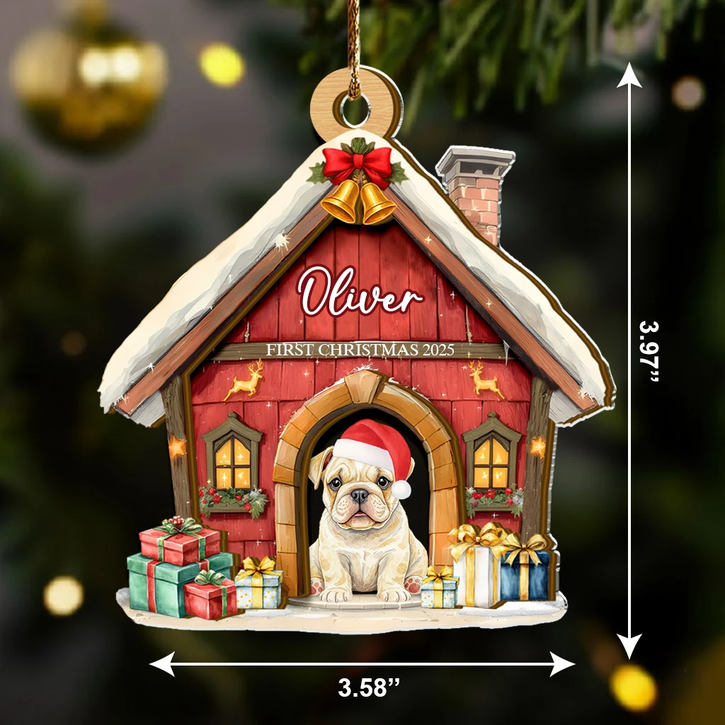 First Christmas Dog Wooden Acrylic Ornament