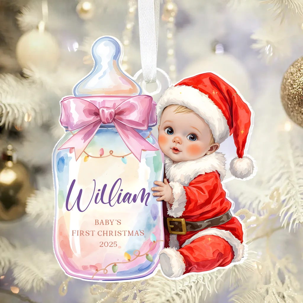 First Christmas Milk Bottle Acrylic Ornament