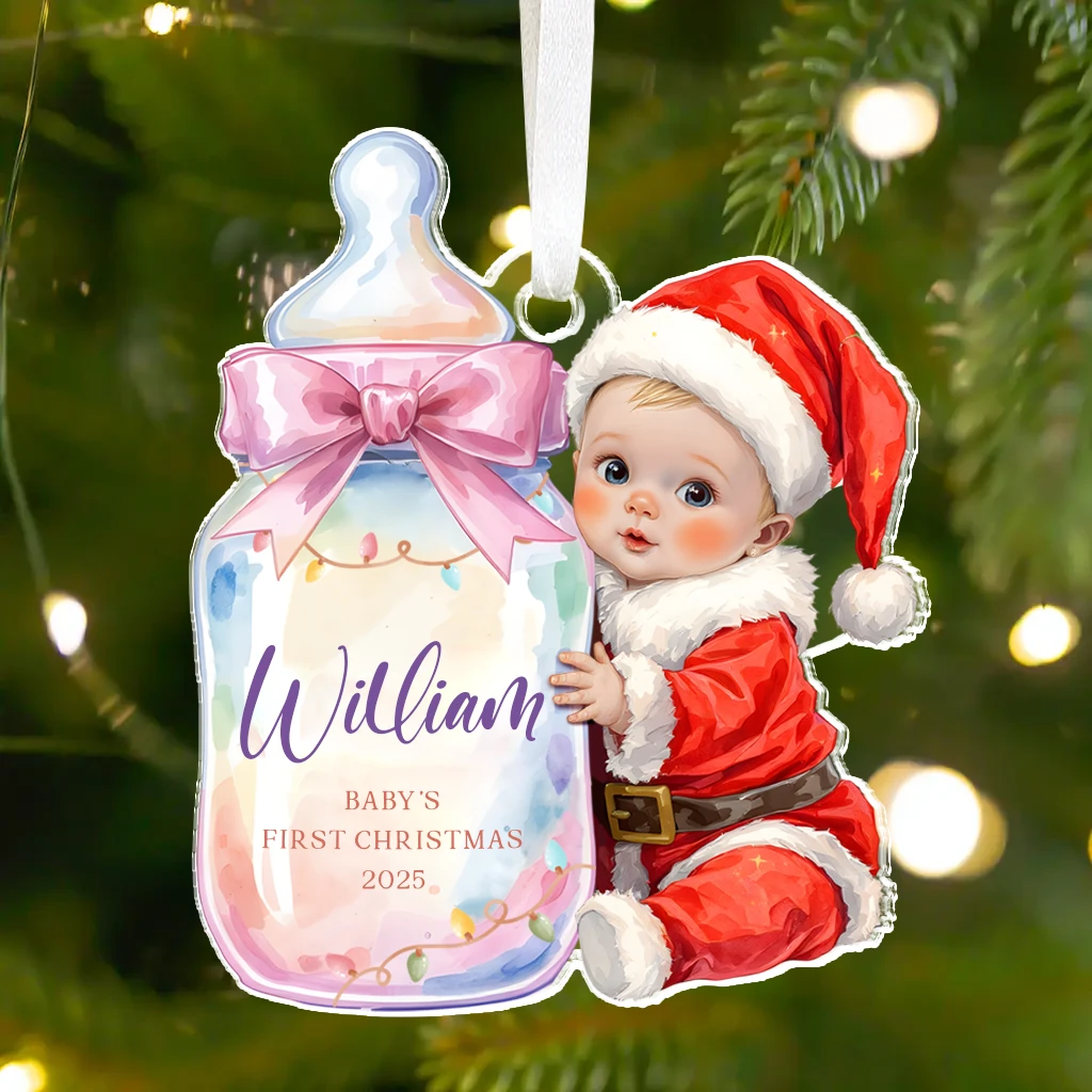 First Christmas Milk Bottle Acrylic Ornament