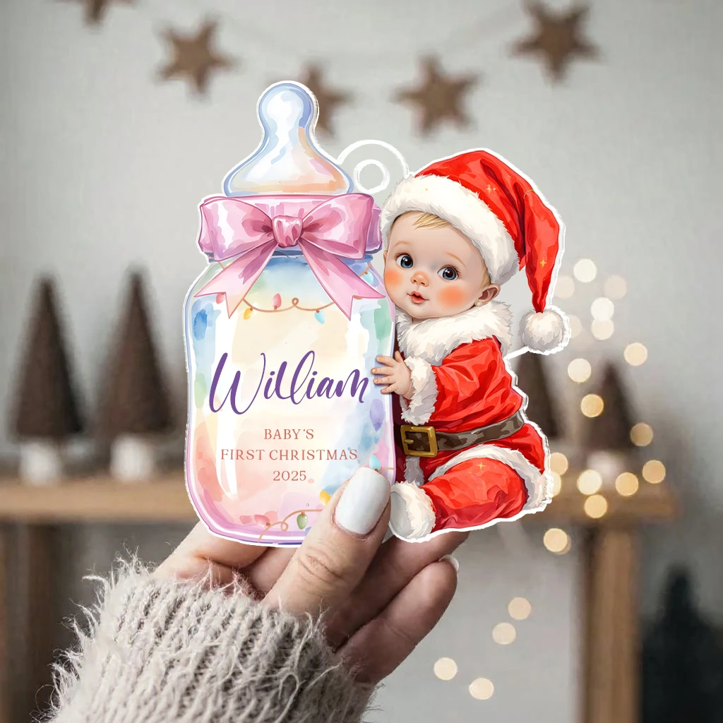 First Christmas Milk Bottle Acrylic Ornament