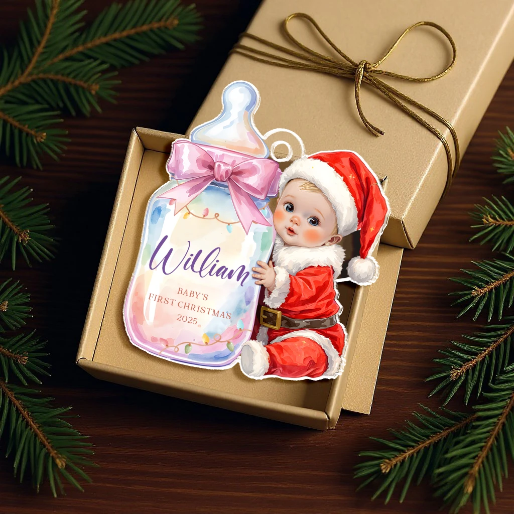 First Christmas Milk Bottle Acrylic Ornament