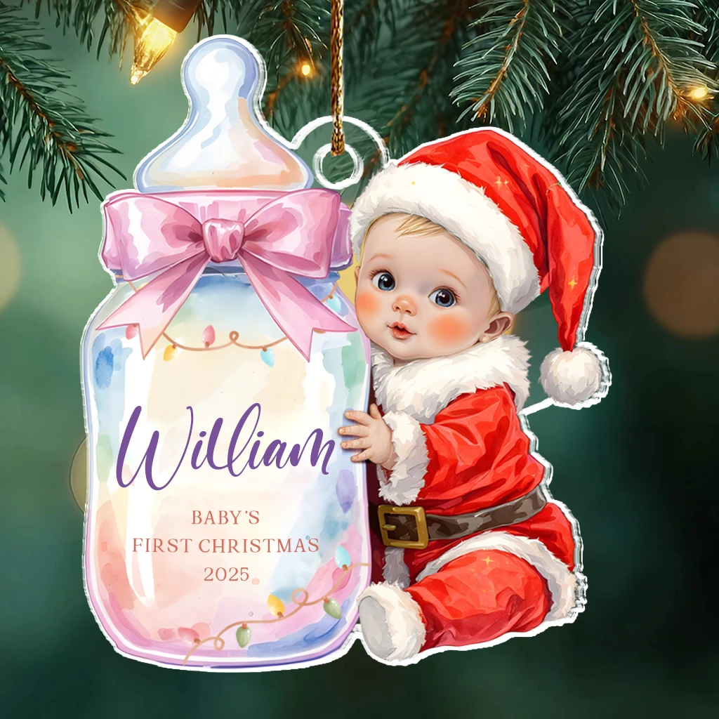 First Christmas Milk Bottle Acrylic Ornament