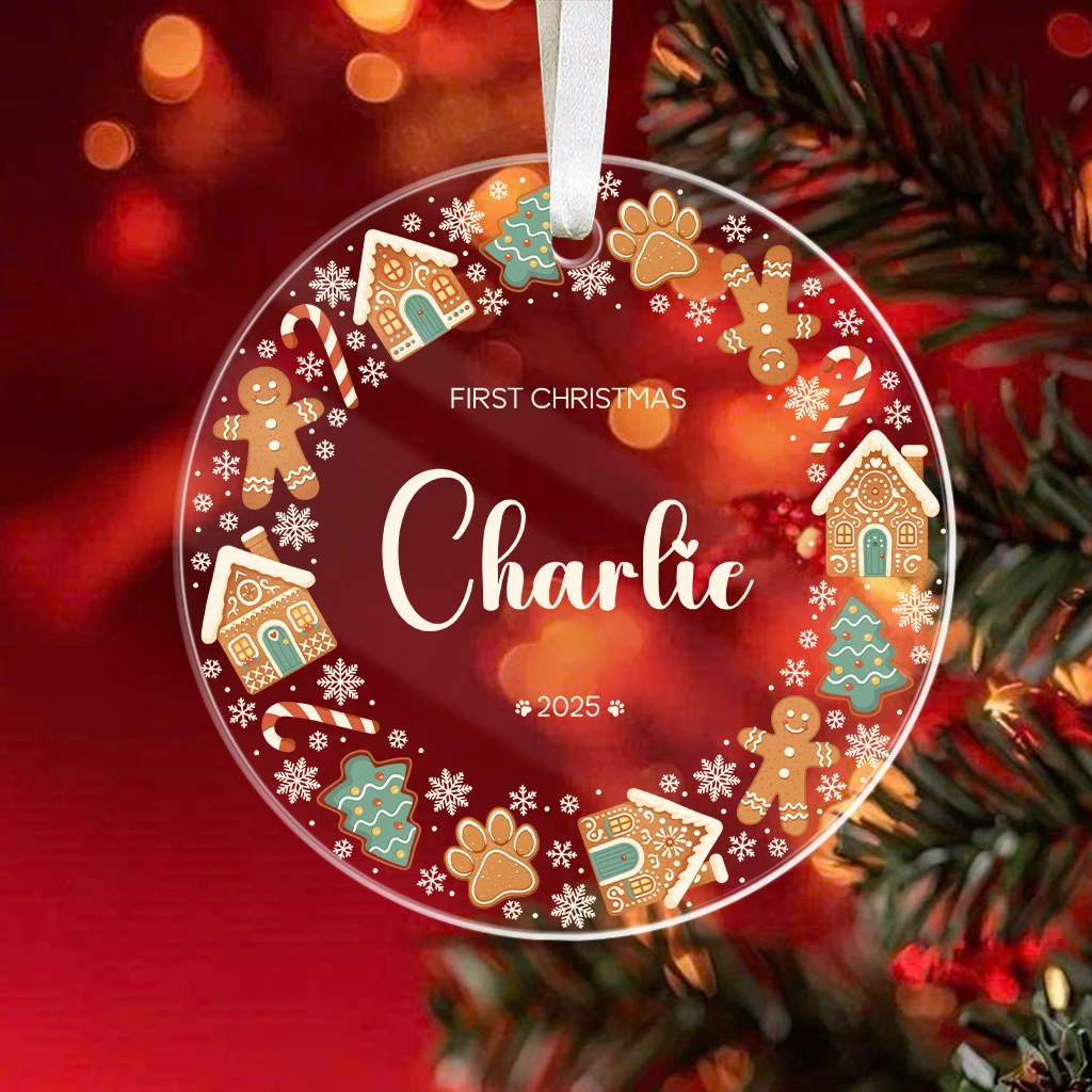 First Christmas Pet Portrait Acrylic Ornament