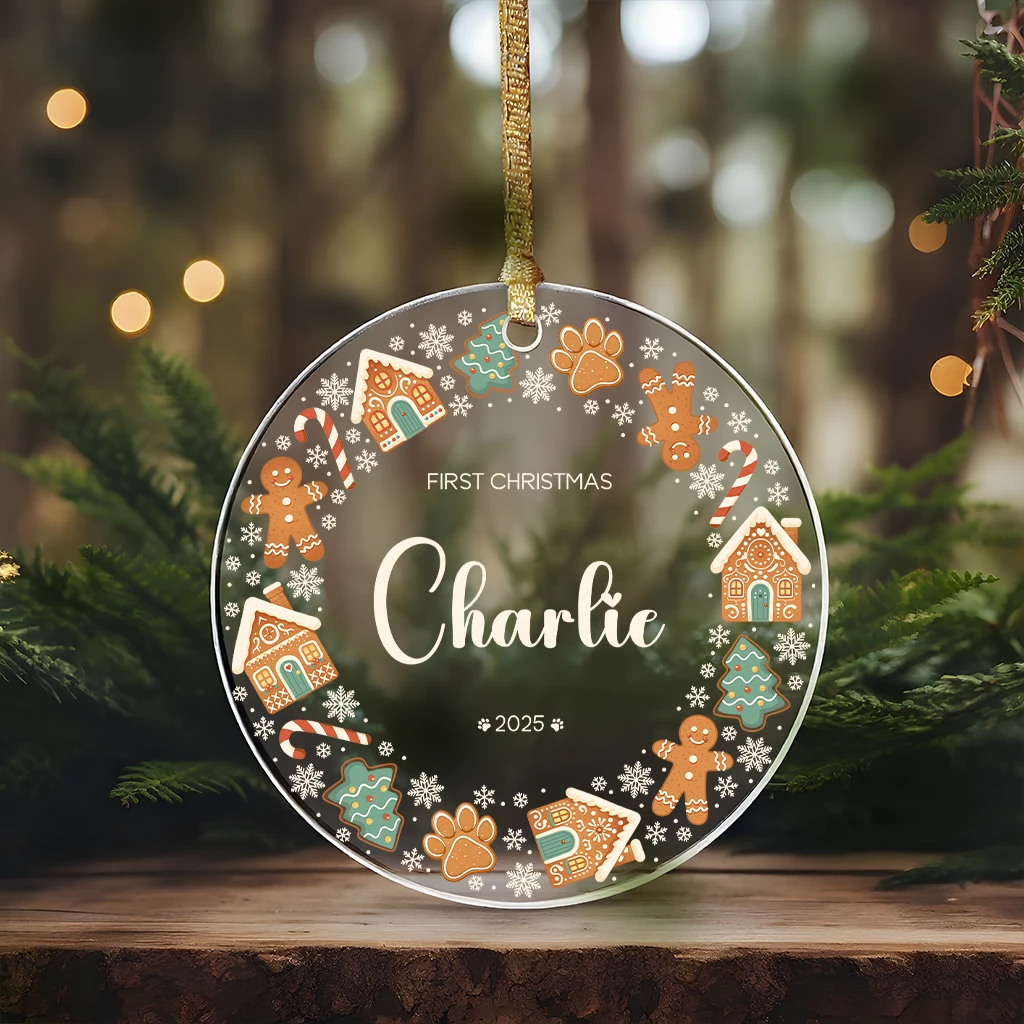 First Christmas Pet Portrait Acrylic Ornament