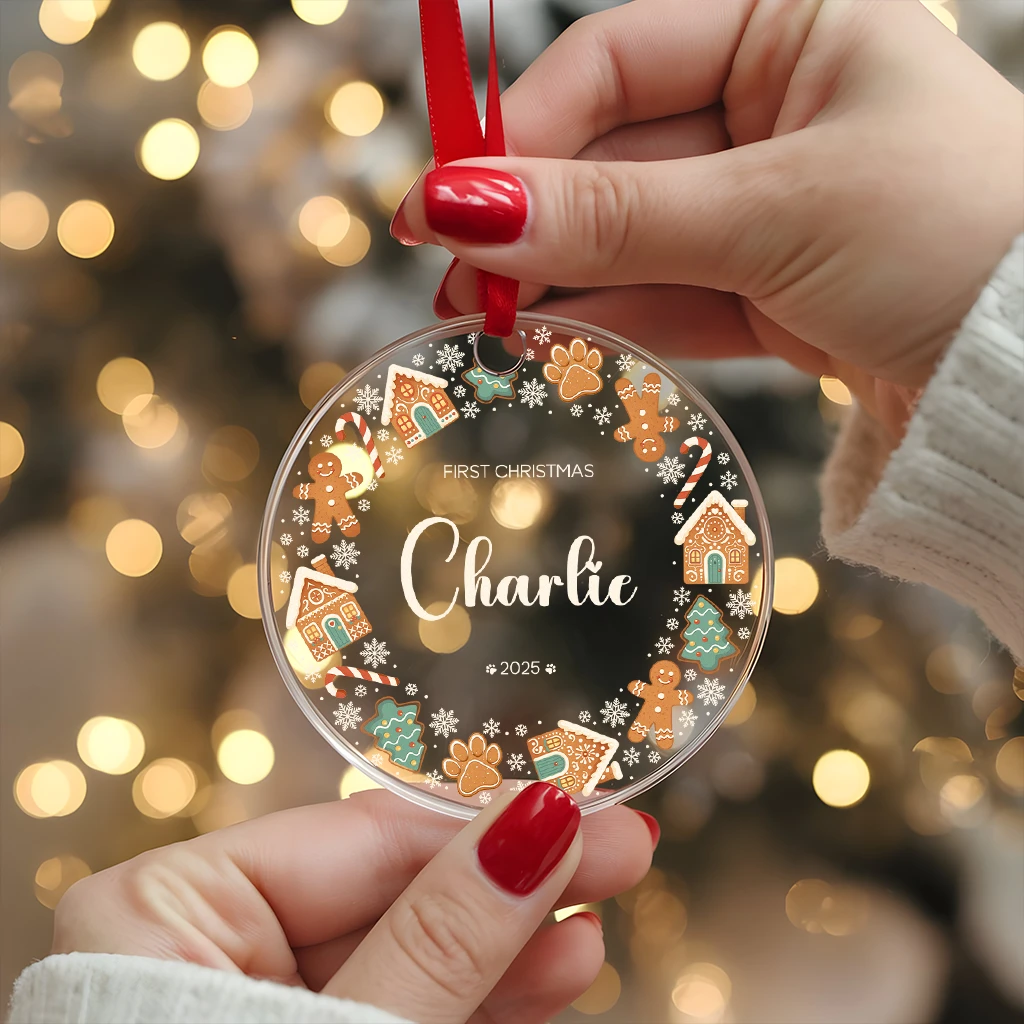 First Christmas Pet Portrait Acrylic Ornament