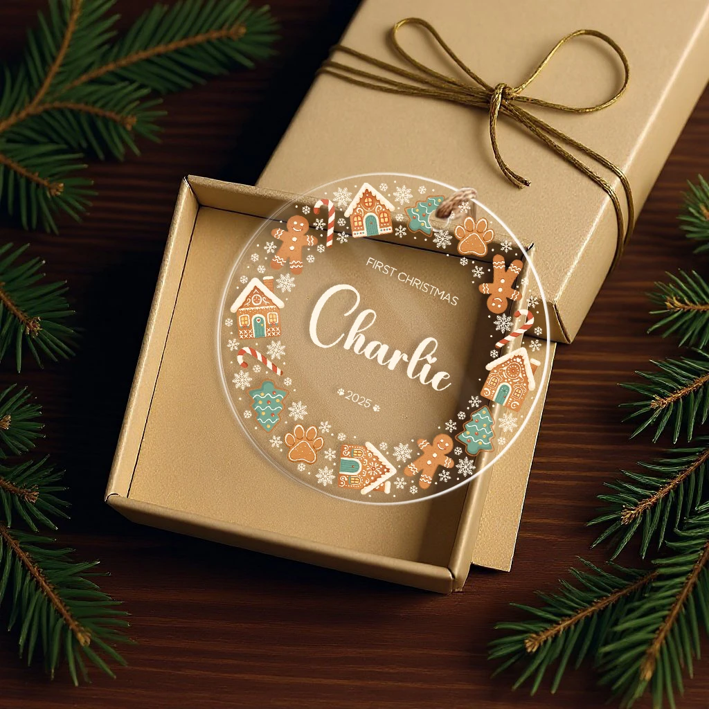 First Christmas Pet Portrait Acrylic Ornament