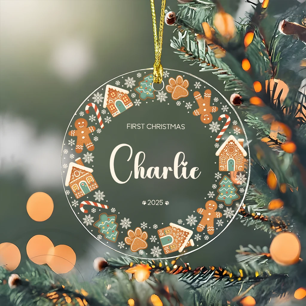 First Christmas Pet Portrait Acrylic Ornament