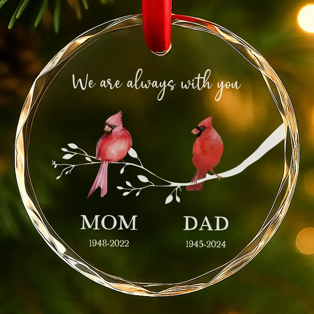 Glass Cardinal Memorial Ornament | Thoughtful Sympathy Gift to Remember Family and Loved Ones