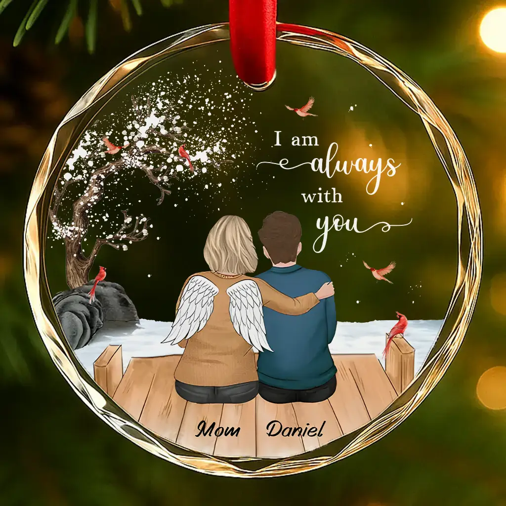 Guardian Angel Memorial Ornament – Personalized Glass Loss Gift – Sympathy Gift for Grieving