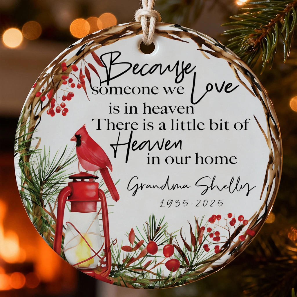 Heaven in Our Home Cardinal Memorial Ornament | A Symbol of Faith, Hope, and Eternal Love for Christmas