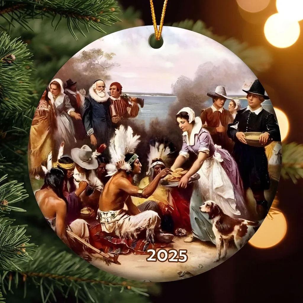 Historical Thanksgiving Ornament | Vintage Harvest Holiday Keepsake | Perfect Christmas Ornament