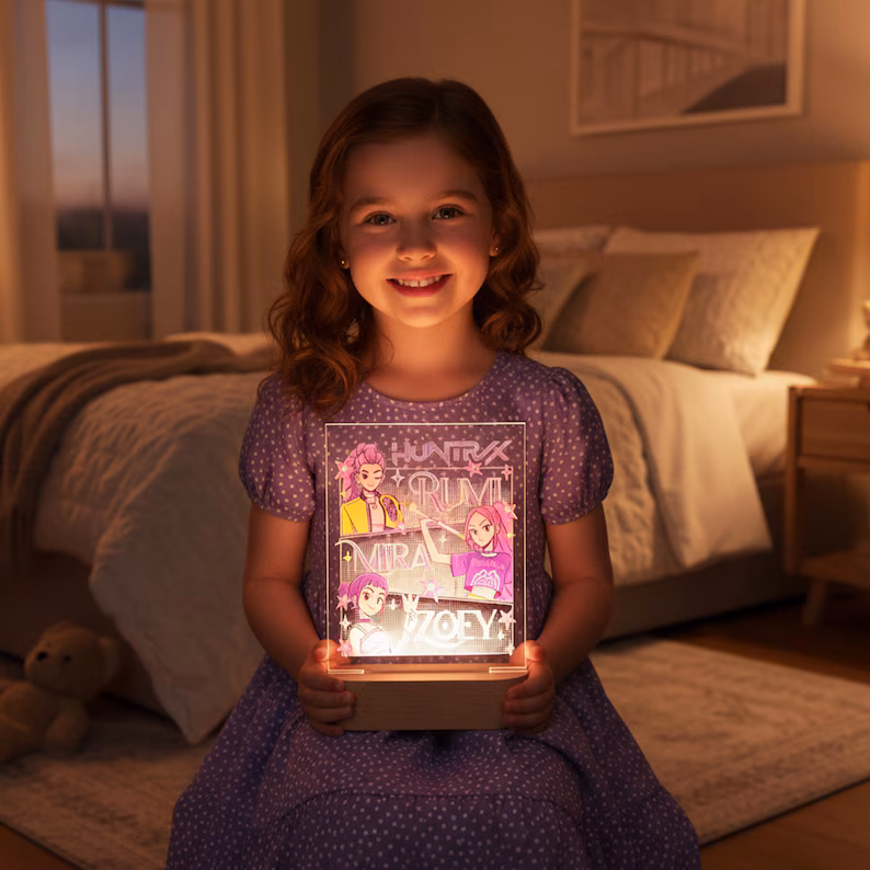 Huntrax Team LED Night Light | Modern Arch Acrylic Panel Gift | Perfect Gift for Baby