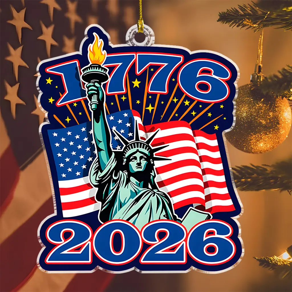 Independence Day Decoration 1776-2026 | Lady Liberty Ornament American History Gift