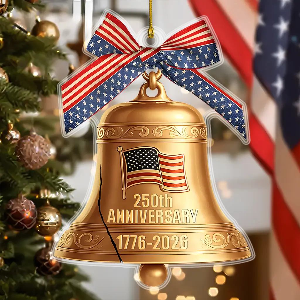 Liberty Bell Shape 250th Anniversary Ornament | Commemorative Patriotic Keepsake Celebrating 250 Years of American Freedom and Independence