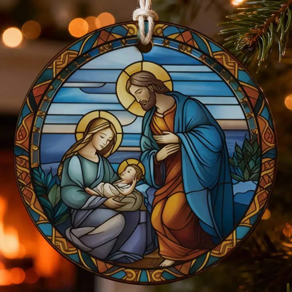 Madonna and Child Ornament 2025 | Religious Christmas Tree Decoration | Elegant Nativity Scene Keepsake
