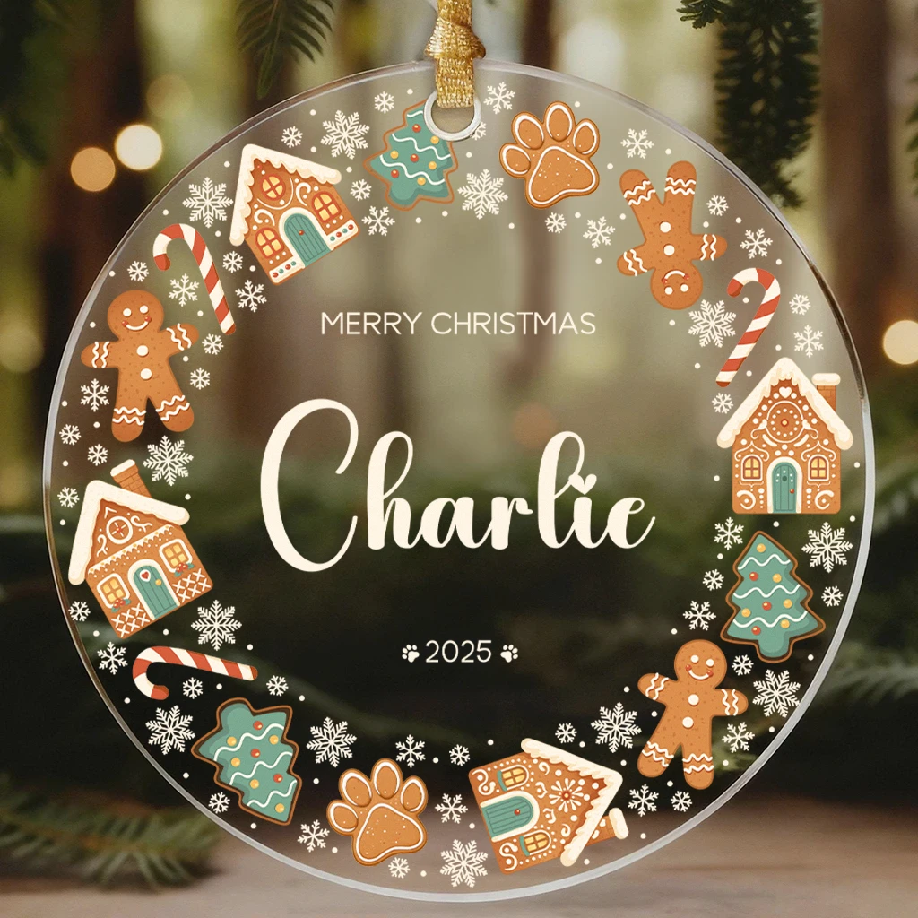 Merry Christmas Dog Pet Portrait Ornament | Personalized Acrylic Pet Keepsake 2025 | Unique Gift for Dog Lovers