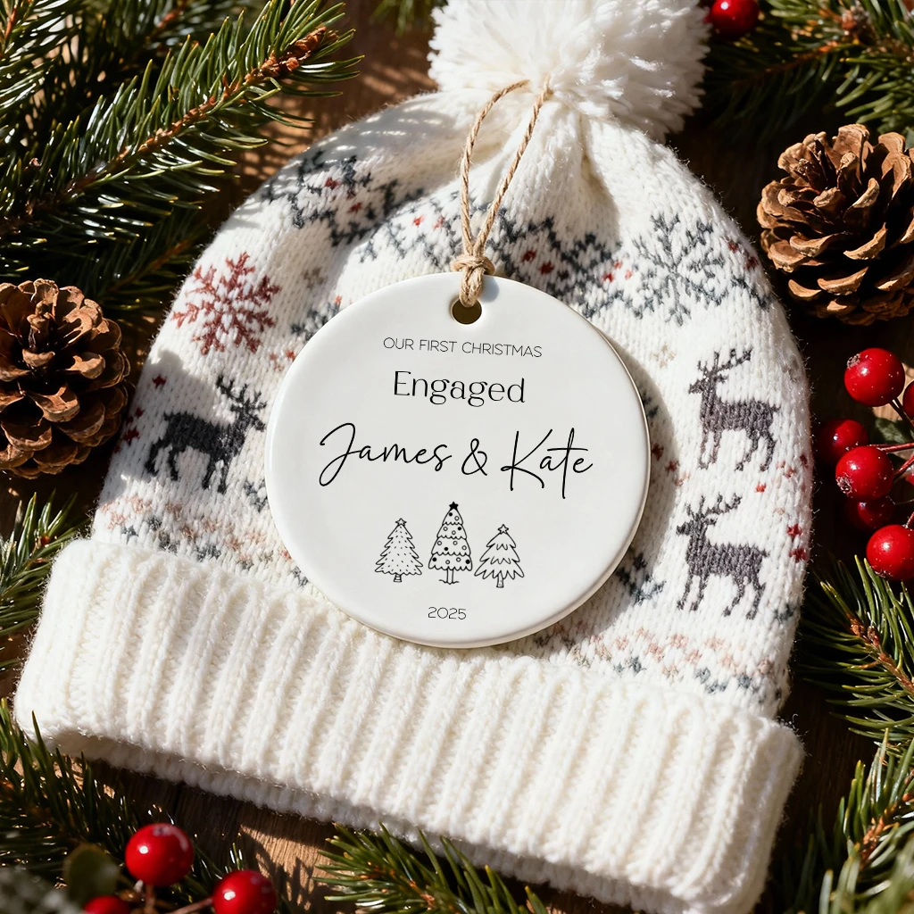 Personalized Christmas Tree Engaged Ornament