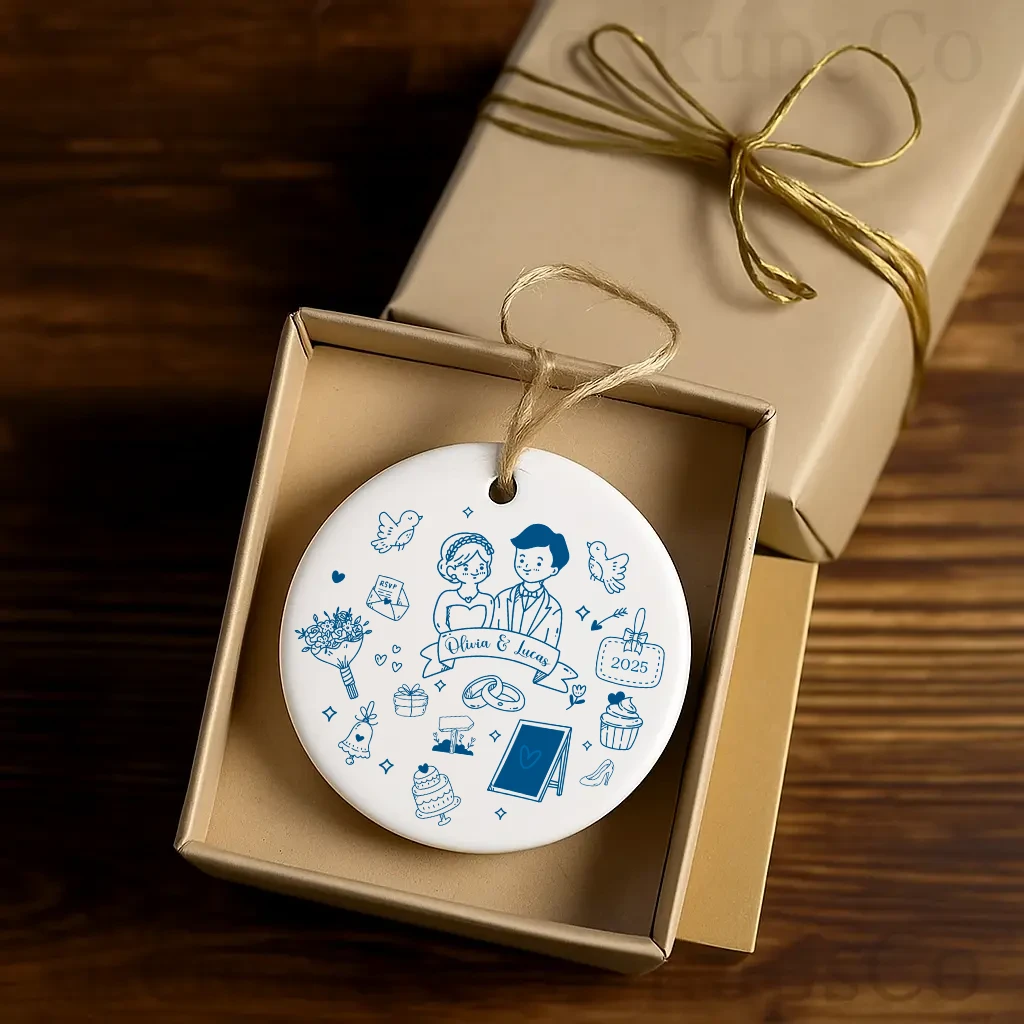 Personalized Doodle Wedding Ornament 2025