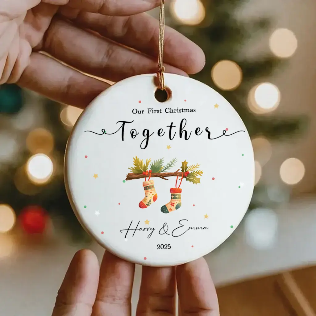 personalized engaged couple ornament