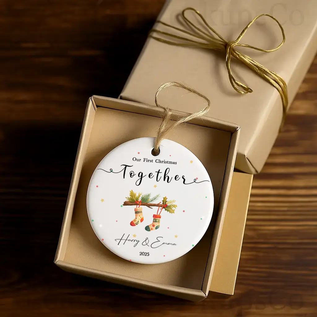 personalized engaged couple ornament