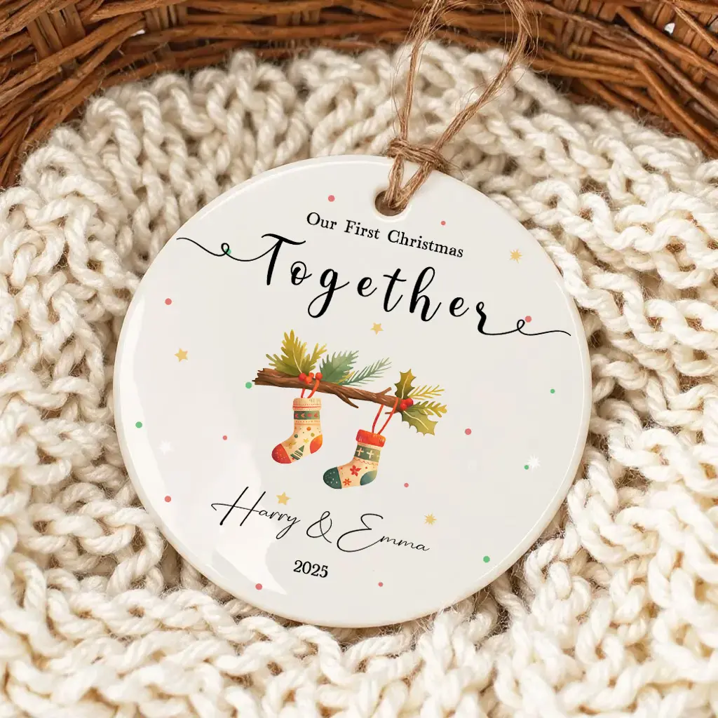 personalized engaged couple ornament