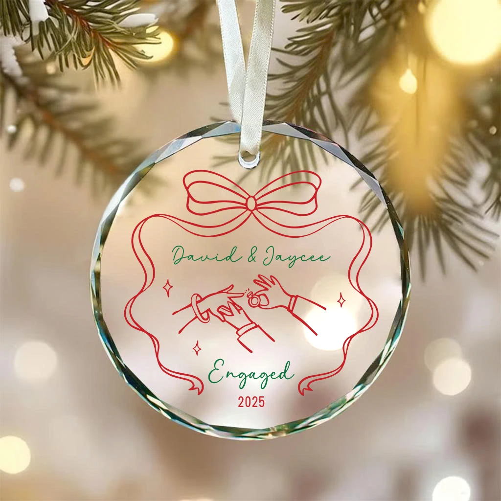 personalized engaged glass keepsake