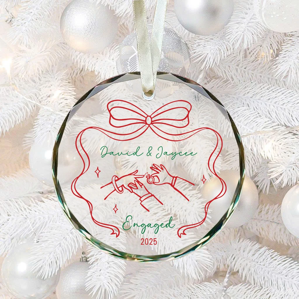 personalized engaged glass keepsake