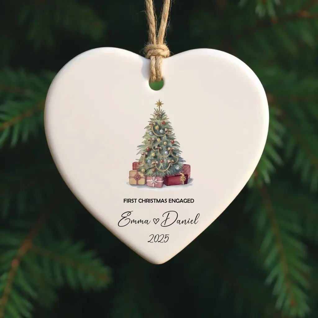 personalized engagement ornament 2025