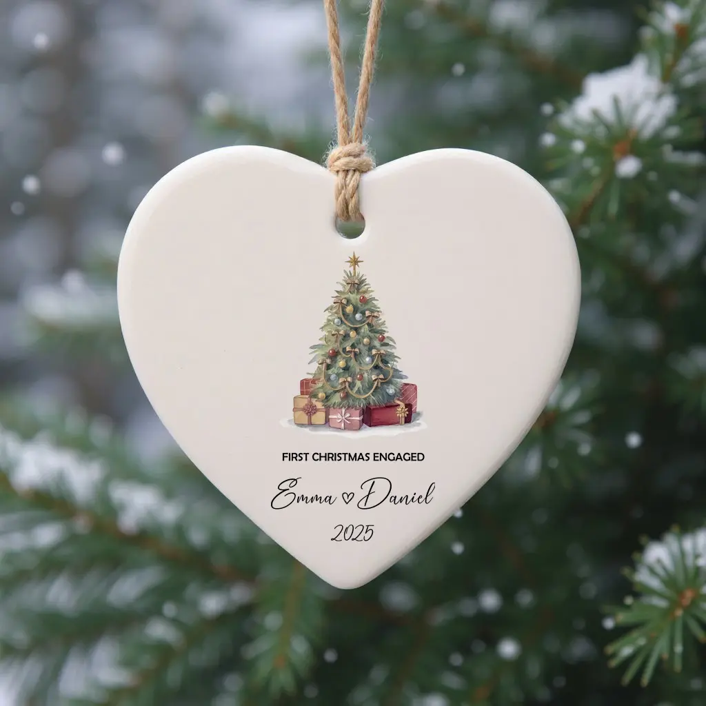 personalized engagement ornament 2025