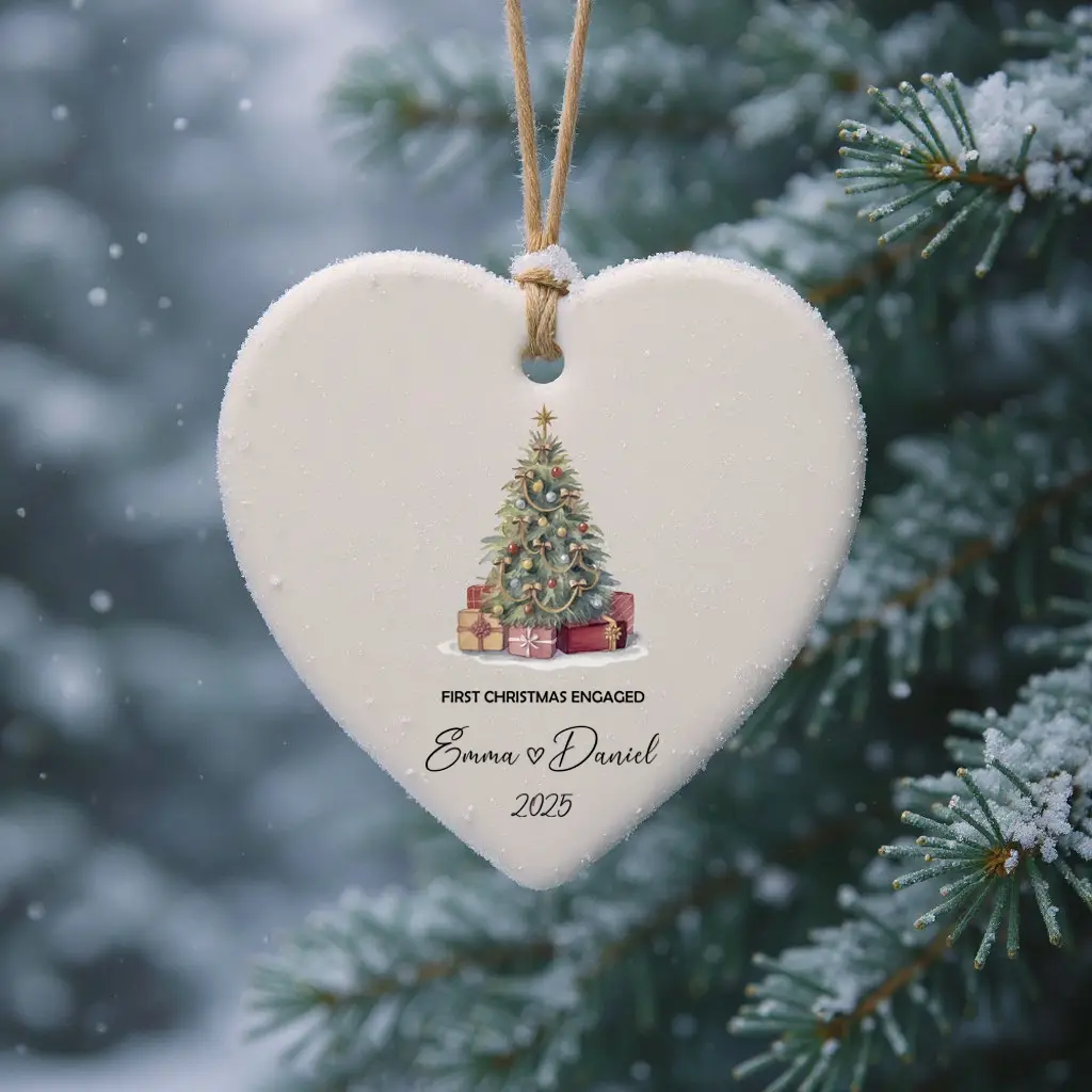 personalized engagement ornament 2025