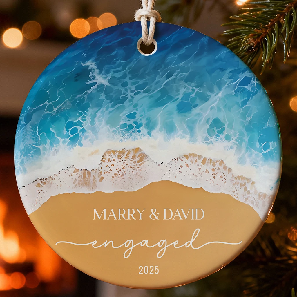 Personalized Forever Love Engaged Keepsake | Custom Name Milestone Anniversary Ornament