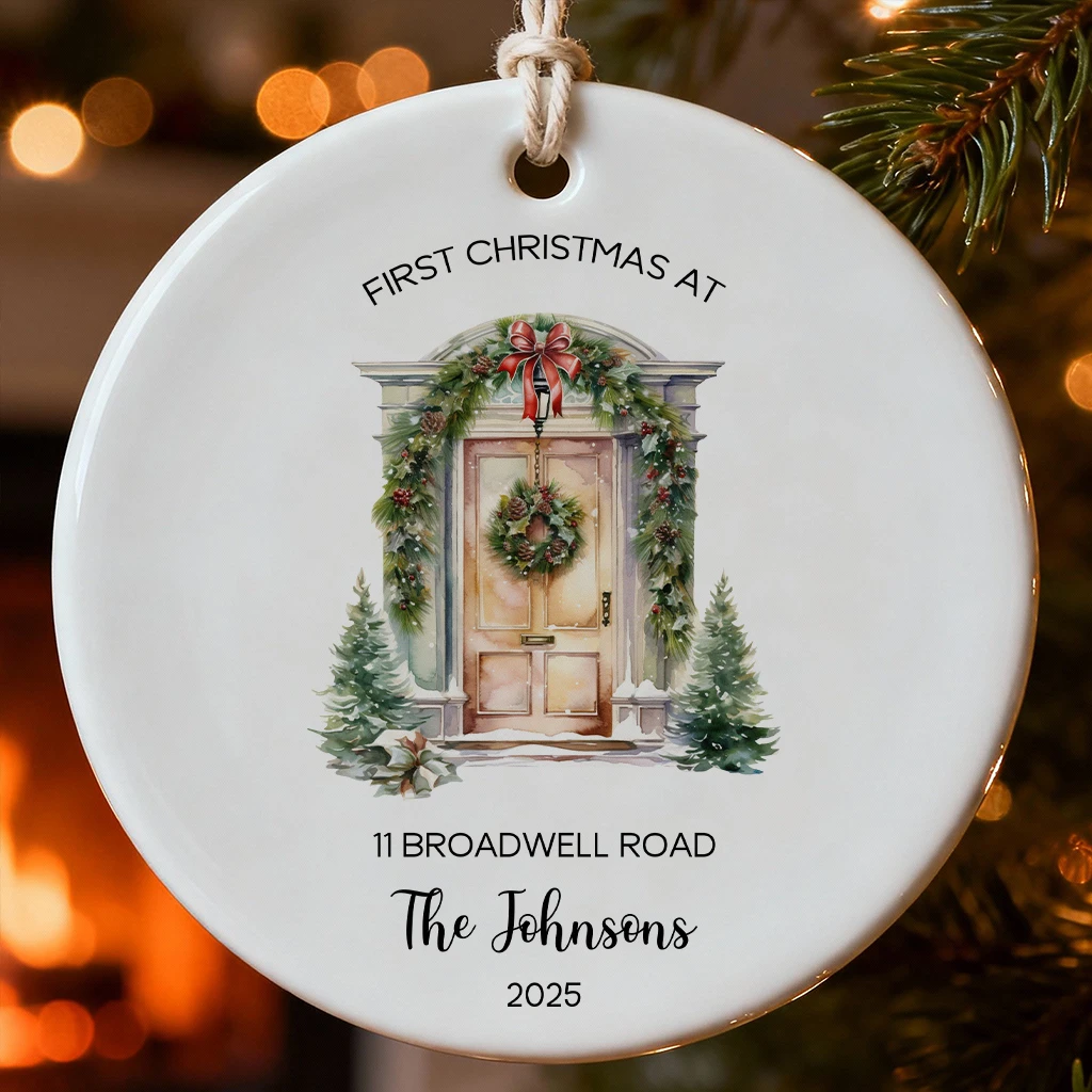 Personalized New Home Ceramic Ornament | First Christmas in New House Keepsake 2025 | Perfect Christmas Ornament