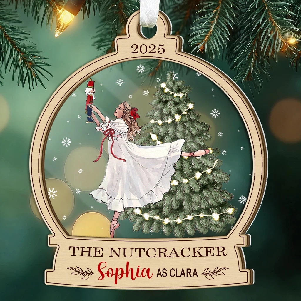 Personalized Nutcracker Ornament 2025 | Clara Ballerina Christmas Keepsake
