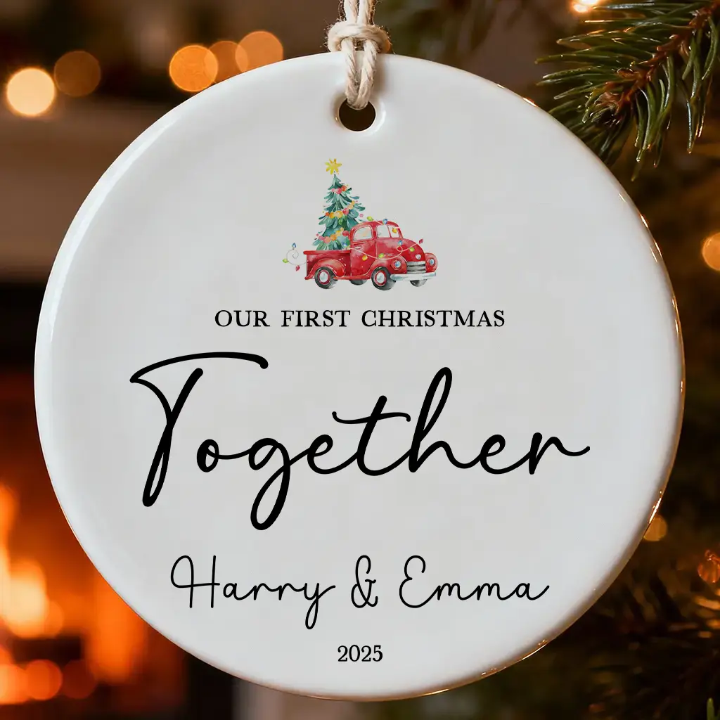 Personalized Text Couple Decor | Multi-Design Ornament for Home Accent | Milestone Relationship Gift