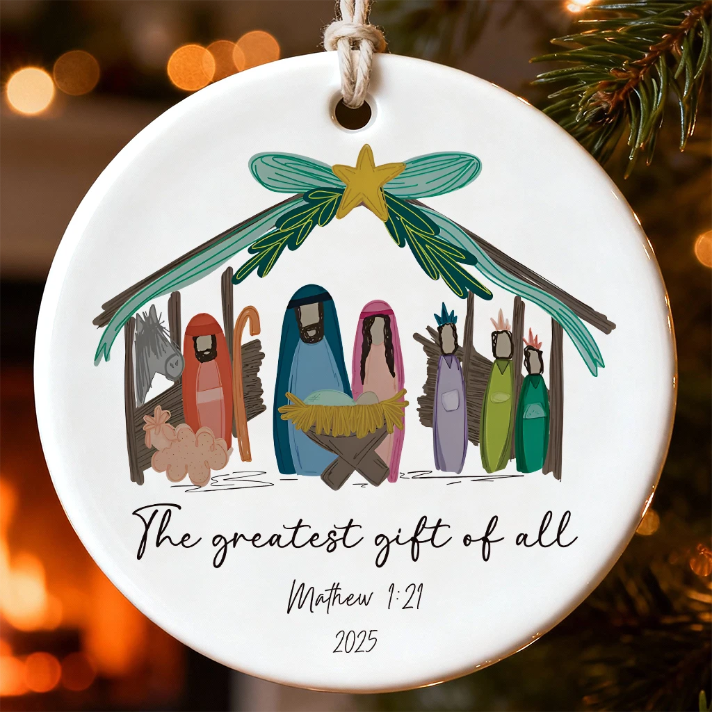 Religious Art Nativity Ornament | Perfect Christian Collectible Honoring the Nativity | Christmas Decoration 2025