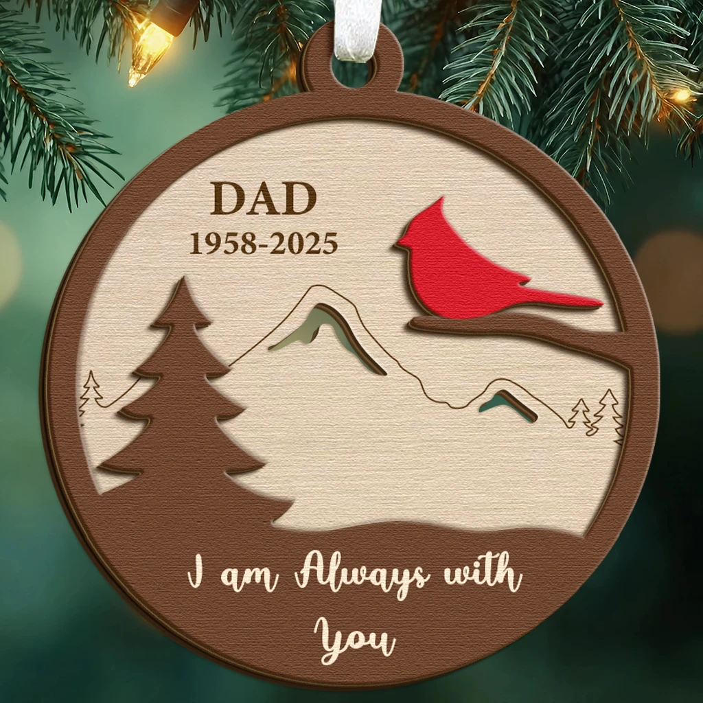 Wooden Cardinal Memorial Ornament | Heartfelt Keepsake Honoring Loved Ones in Heaven