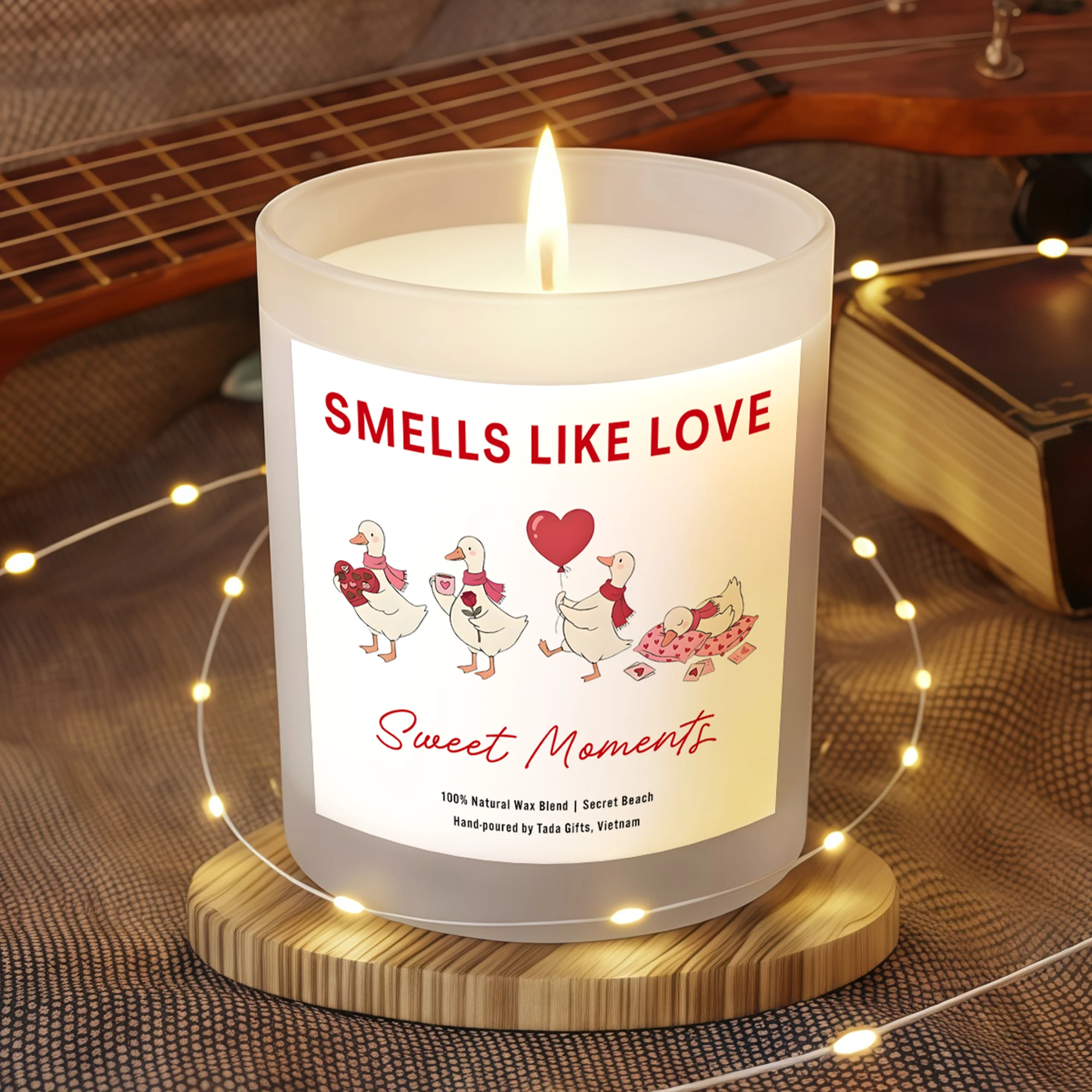 Personalized Smells Like Love Sweet Moments Candle – Valentines Gift for Him, Valentines Gift for Husband, Valentines Day Gift for Couple