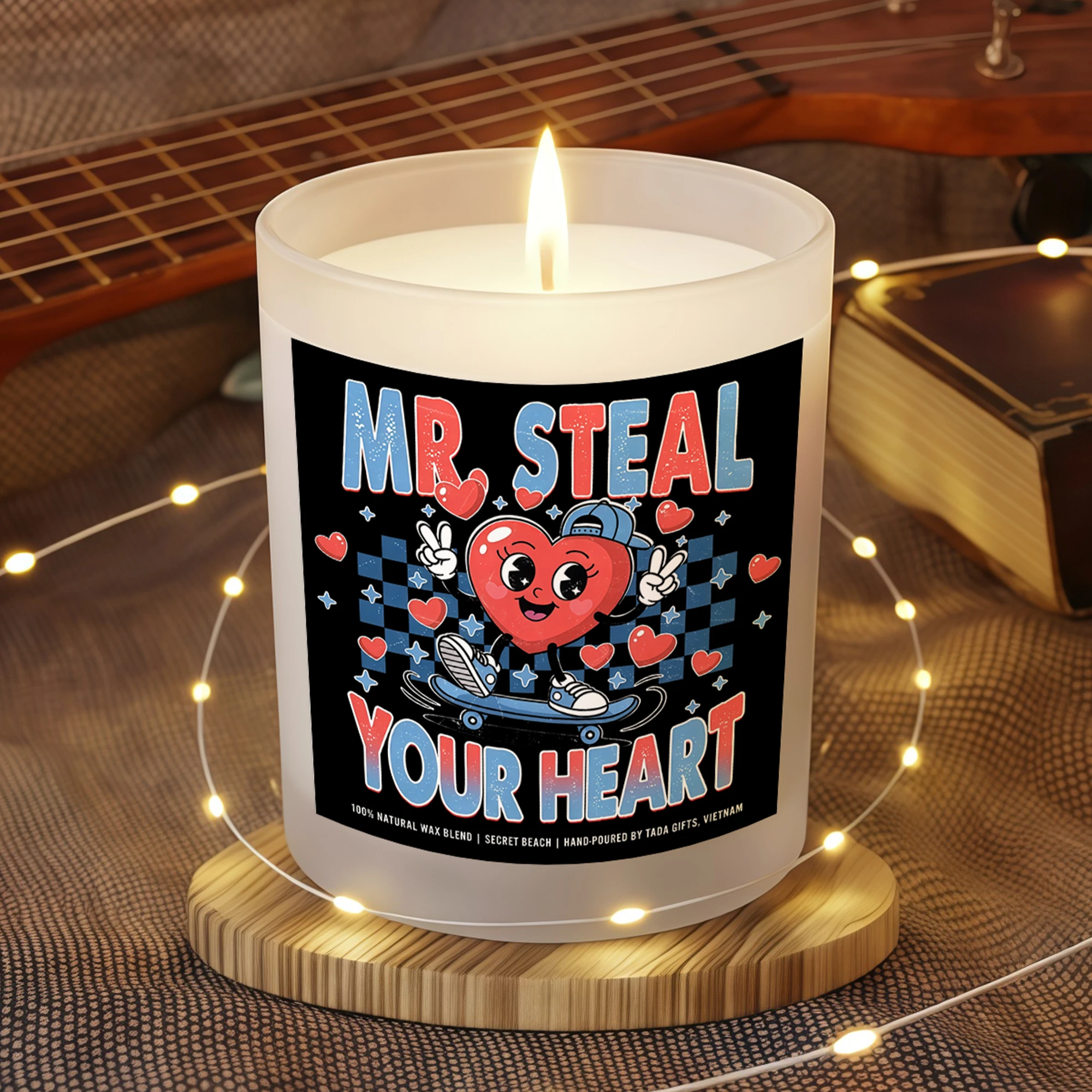 Custom Personalized Valentines Scented Candle for Him or Husband , Valentines Day Gift for Him – Mr. Steal Your Heart Candle