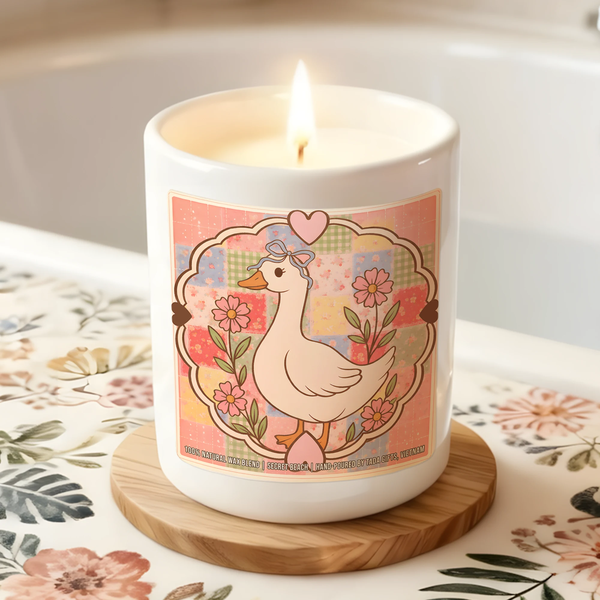 Goose Flower Soy Candle, Cottagecore Decor, Scented Candle