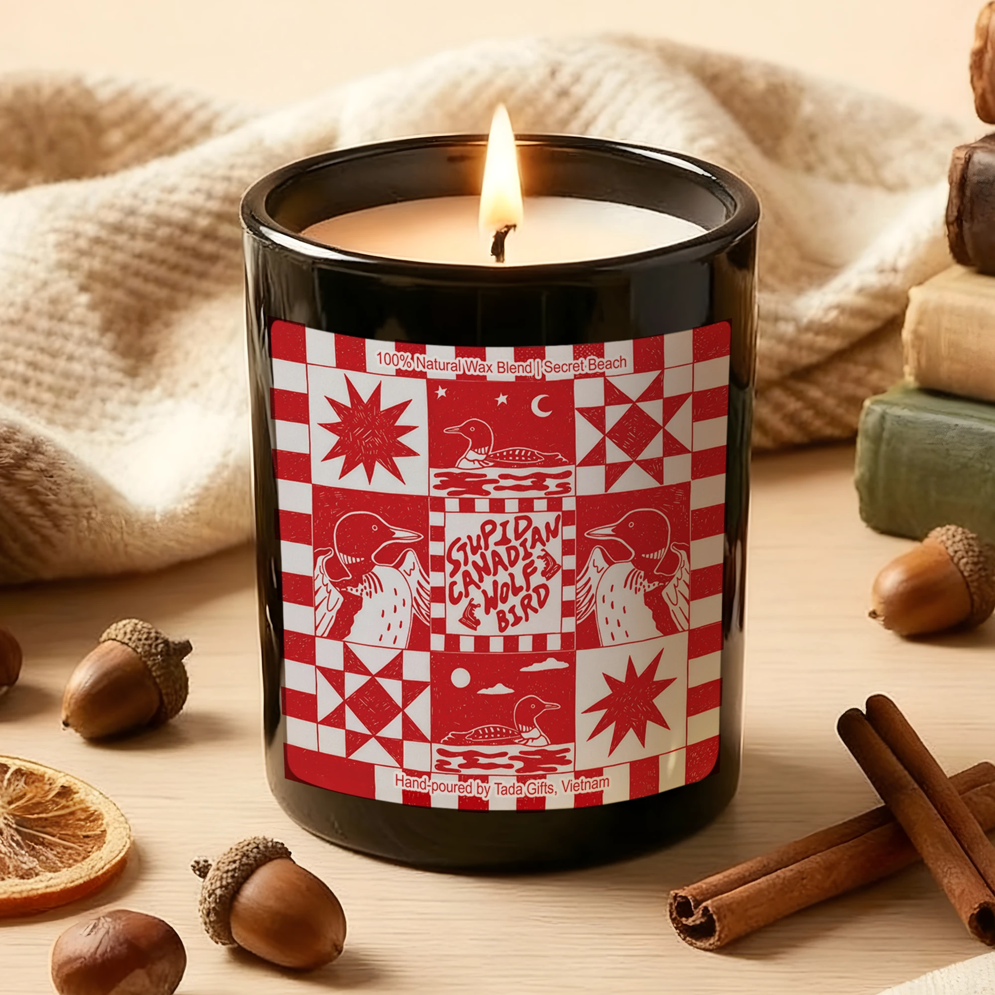 Stupid Canadian Wolf Bird Candle, Heated Rivalry Inspired, Funny Bookish Gift, Scented Candle