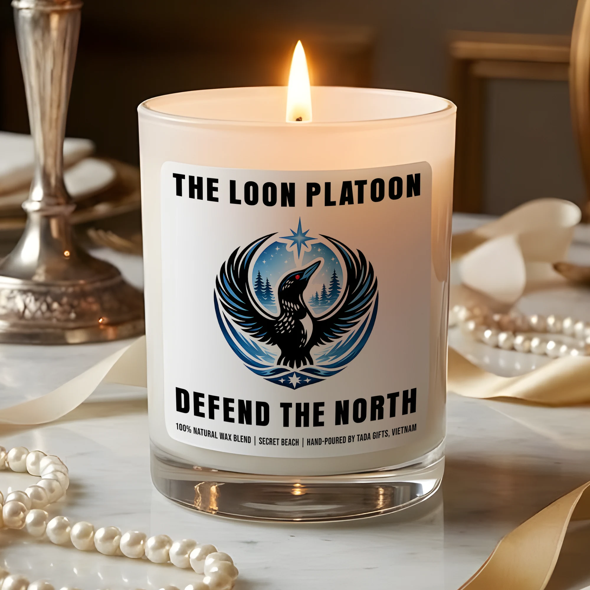 The Loon Platoon Luxury Candle, 250th Anniversary Candle, Defend The North Candle
