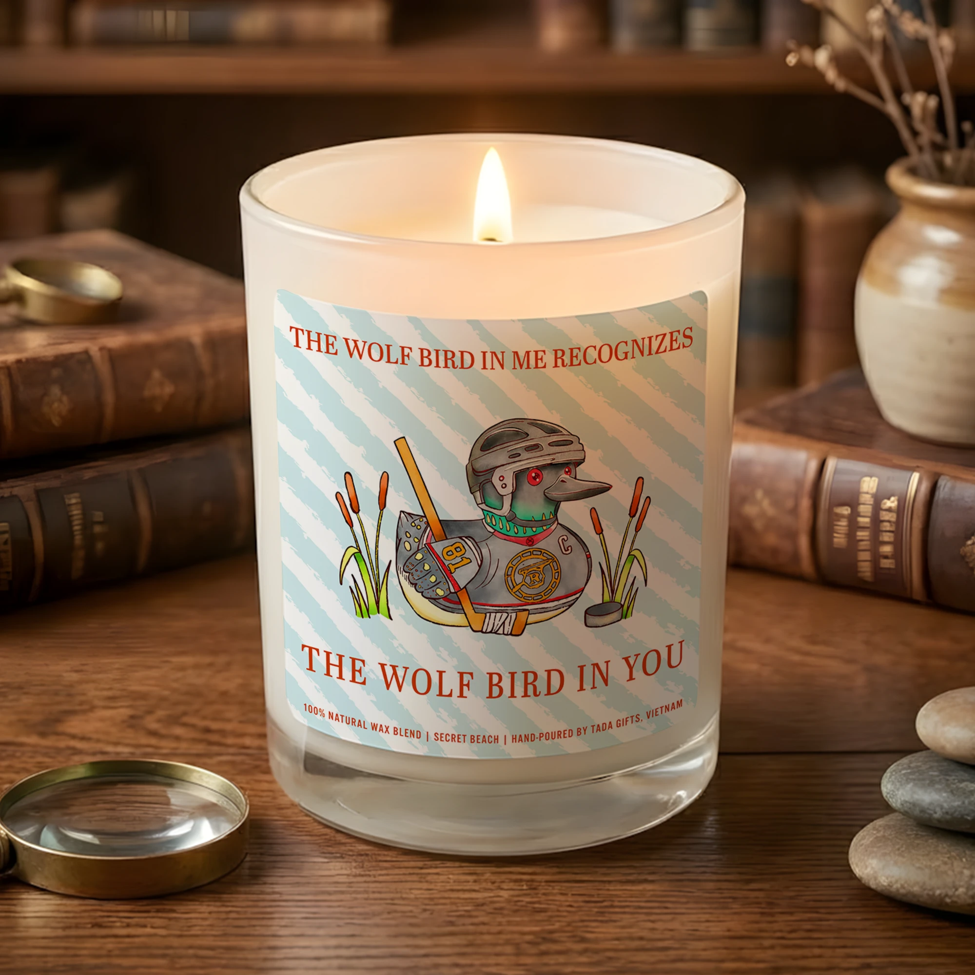 Stupid Canadian Wolf Bird Candle, Funny Meme Gift, Scented Soy Wax