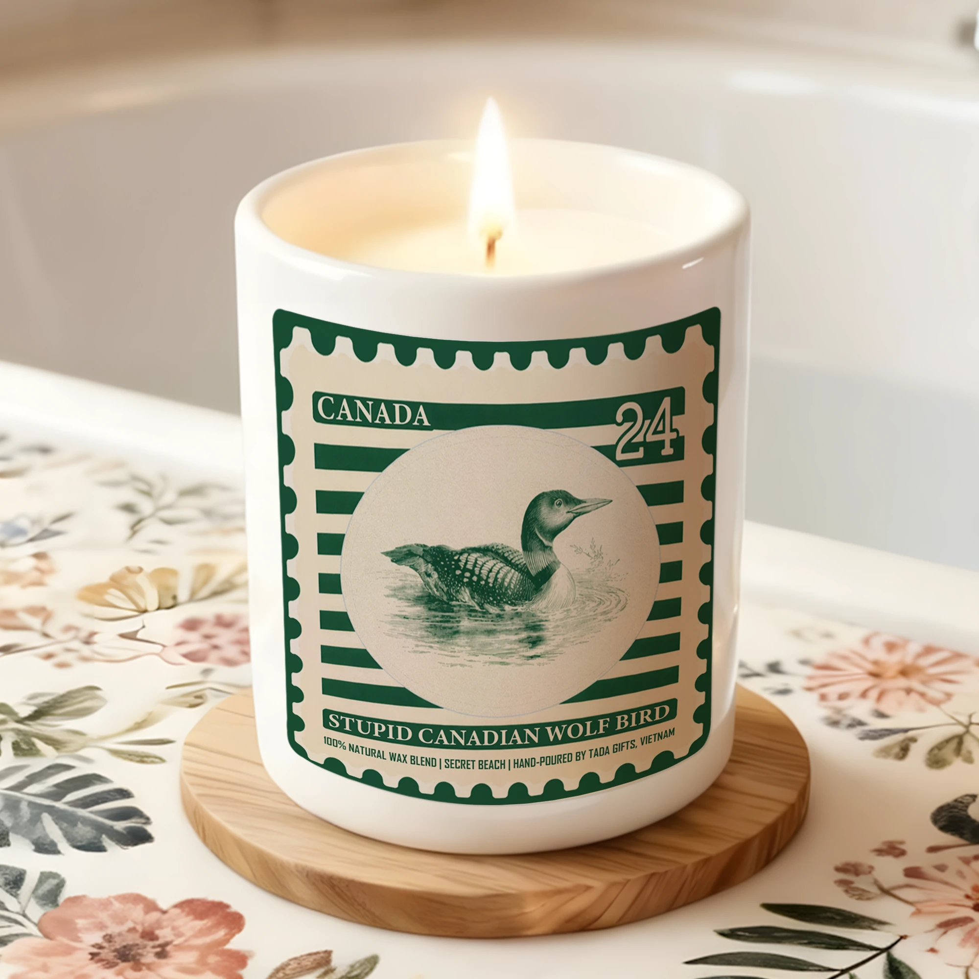 Stupid Canadian Wolf Bird Scented Candle, Heated Rivalry Candle