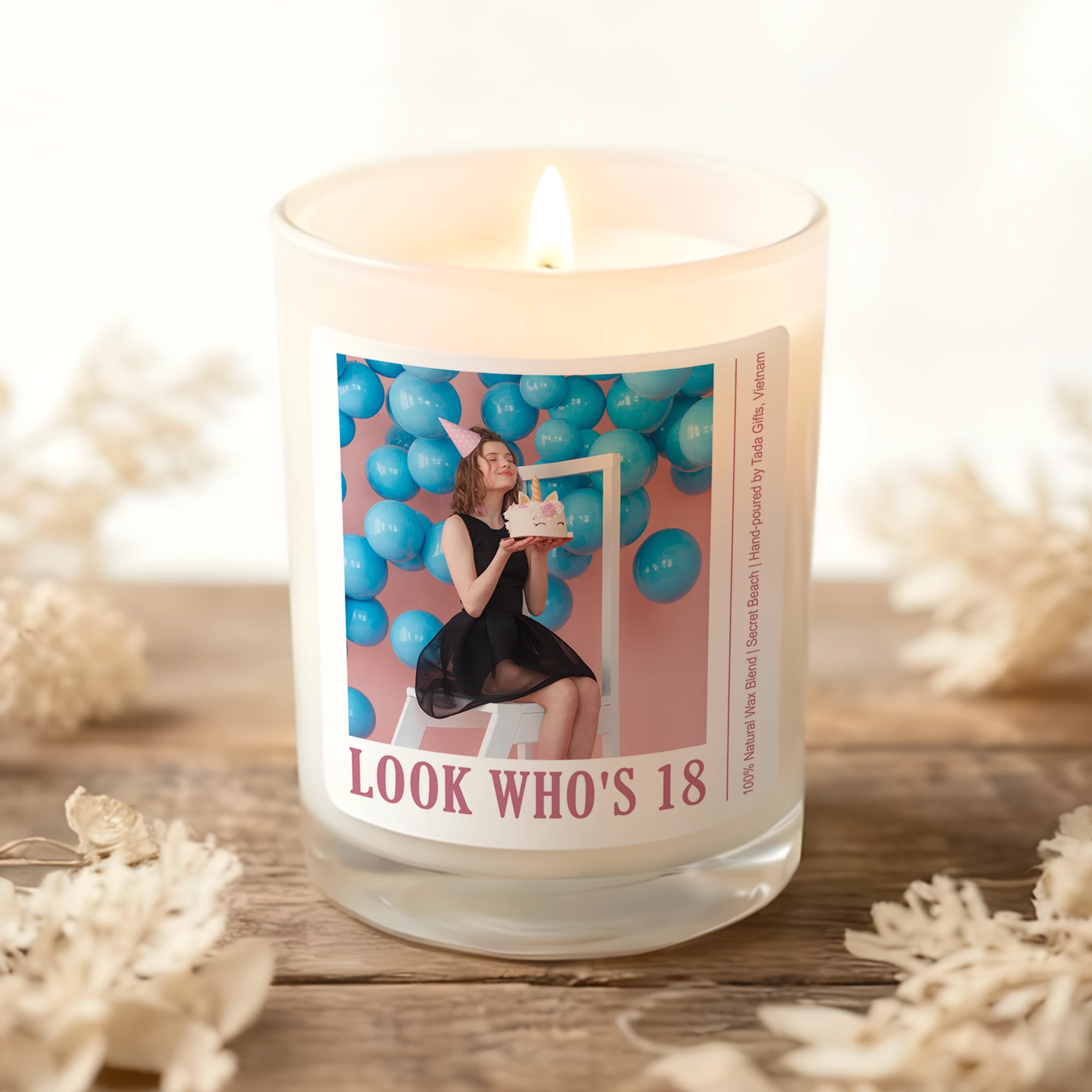 Personalized 18th Birthday Photo Candle, Birthday Gifts
